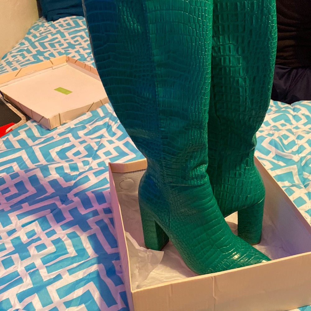 Green Knee boots
